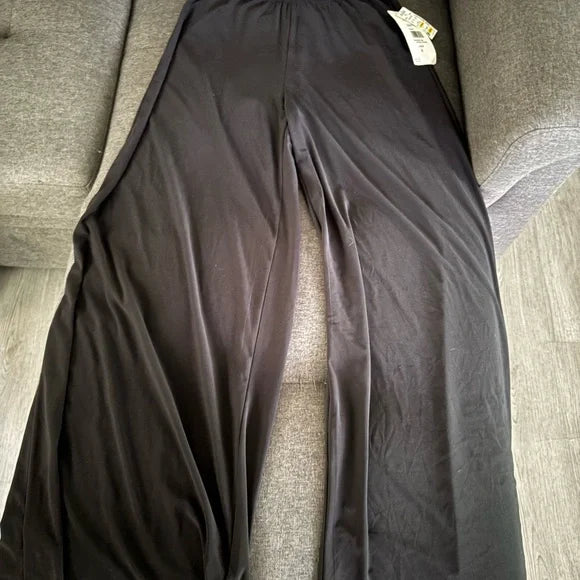 Wide Leg Black Lounge Pants