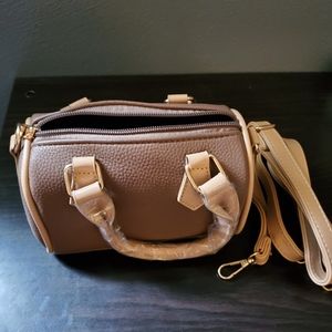 Faux Leather Top Handle Bag