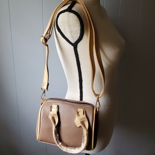 Faux Leather Top Handle Bag